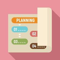 Planning paper icon, flat style vector