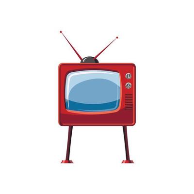 Retro TV icon, cartoon style