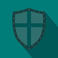 Shield icon, flat style vector