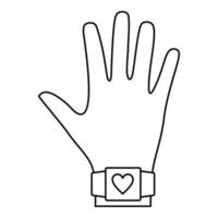 Tracker measure heart beat icon, outline style vector