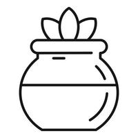 Jar herbal plants icon, outline style vector