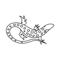 Lizard icon, outline style vector