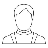 hombre avatar icono vector línea delgada