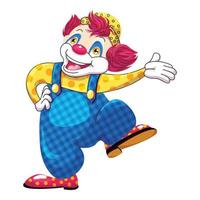 Dancing clown icon, cartoon style vector