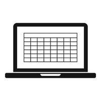 Office manager laptop icon, simple style vector