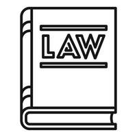 Notary law book icon, outline style vector