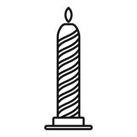 icono de vela de cumpleaños, estilo de esquema vector
