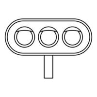 Horizontal traffic lights icon, outline style vector