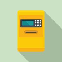 Airport atm machine icon, flat style vector