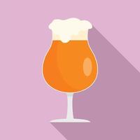 Round glass of beer icon, flat style vector