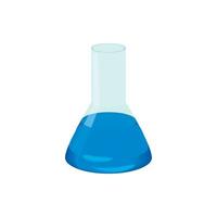 Laboratory flask icon, cartoon style vector