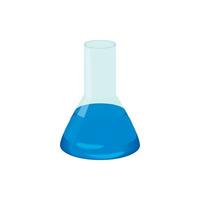 Laboratory flask icon, cartoon style vector