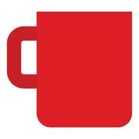 Red mug cup icon, flat style vector