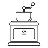 Coffee grinder icon, outline style vector