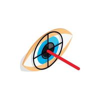 Check pupil of eye icon, isometric 3d style vector