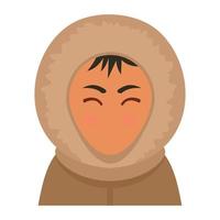 icono de hombre de alaska, estilo plano vector