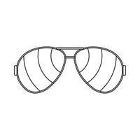 icono de gafas, estilo de contorno vector