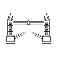 Tower bridge icon, outline style vector