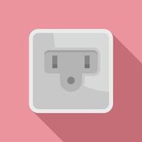 Type B power socket icon, flat style vector