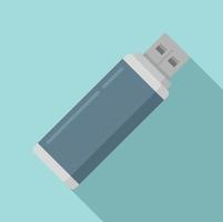 icono de flash usb de almacenamiento, estilo plano vector