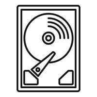 icono de disco duro del servidor, estilo de contorno vector