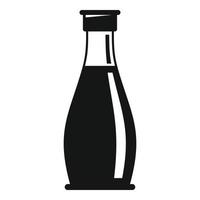 Condiment glass bottle icon, simple style vector