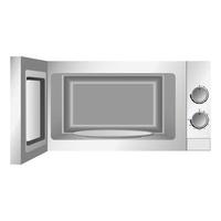 Modern open microwave icon, realistic style vector