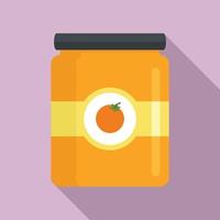 Exotic fruit jam icon, flat style vector