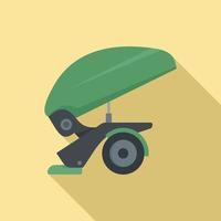 Agricultural trailer icon, flat style vector