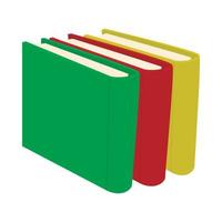 Stack of books icon in cartoon style vector