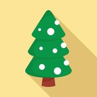 Xmas fir tree icon, flat style vector