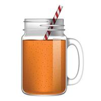 Orange smoothie mockup, realistic style vector