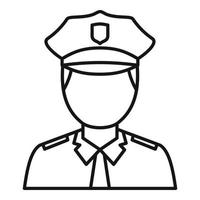Policeman avatar icon, outline style vector