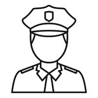 Policeman avatar icon, outline style vector