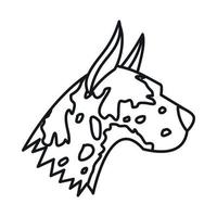 Great dane dog icon, outline style vector