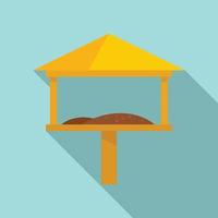 Cover bird feeders icon, flat style vector