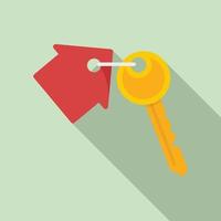 Realtor house key icon, flat style vector