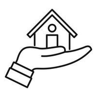 Realtor care house icon, outline style vector