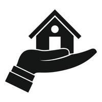 Realtor care house icon, simple style vector