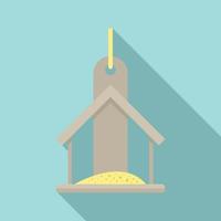 Food bird feeders icon, flat style vector