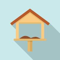 Park bird feeders icon, flat style vector