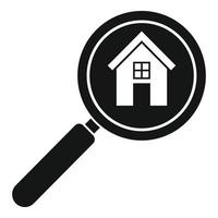 Realtor magnifier icon, simple style vector