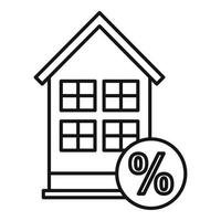 icono de compra de casa por ciento de agente inmobiliario, estilo de contorno vector