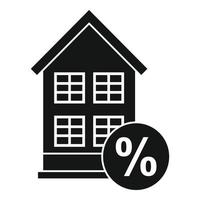 Realtor percent house buy icon, simple style vector