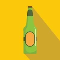 Bottle beer icon, flat style. vector