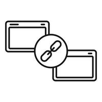 Backlink strategy advertising icon, outline style vector