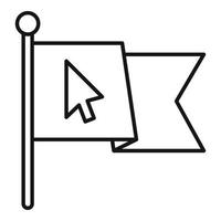 icono de estrategia de vínculo de retroceso de bandera, estilo de contorno vector