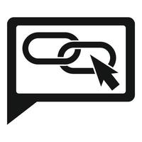 Chat backlink strategy icon, simple style vector