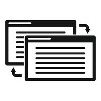 Web page backlink strategy icon, simple style vector