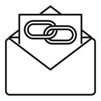 icono de enlaces de correo, estilo de contorno vector